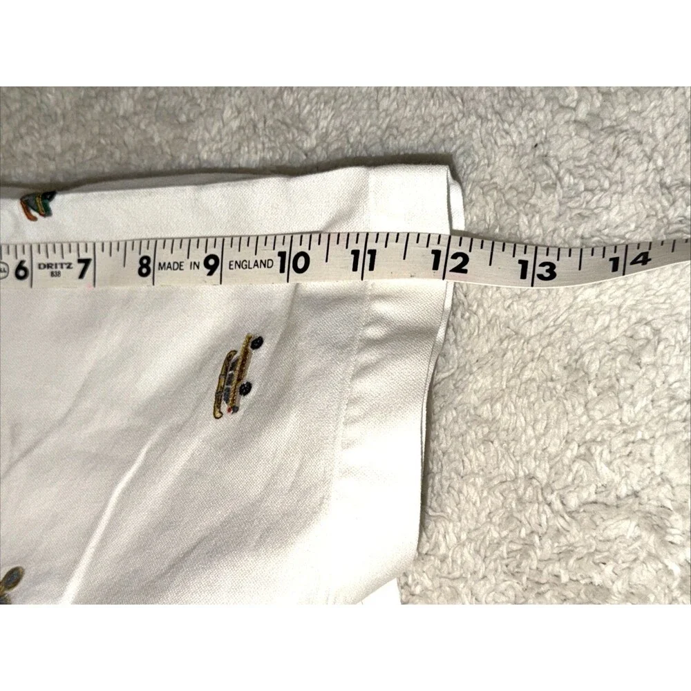 Ralph Lauren Mens Button Shirt Short Sleeve 3XB Cars Glasses Embroidered White